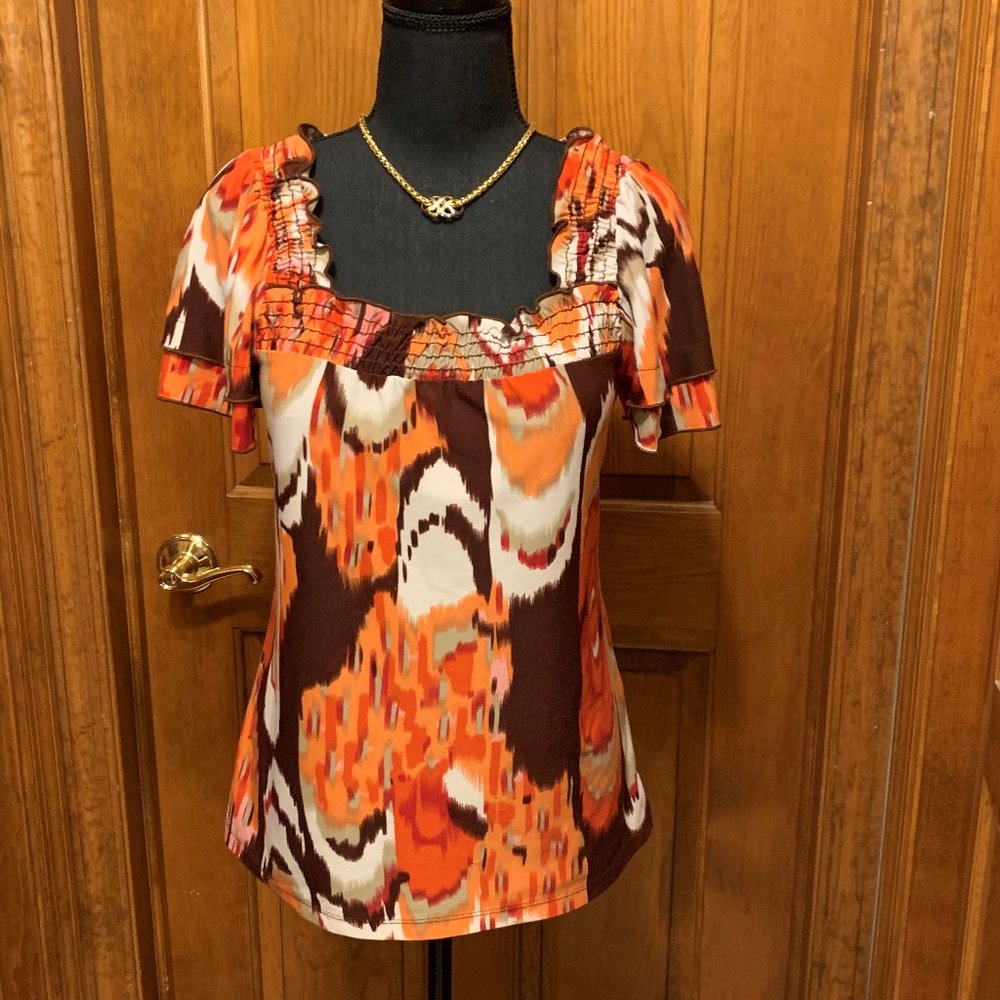 L.A. Blues women's Tunic, Small, Orange Brown Tan